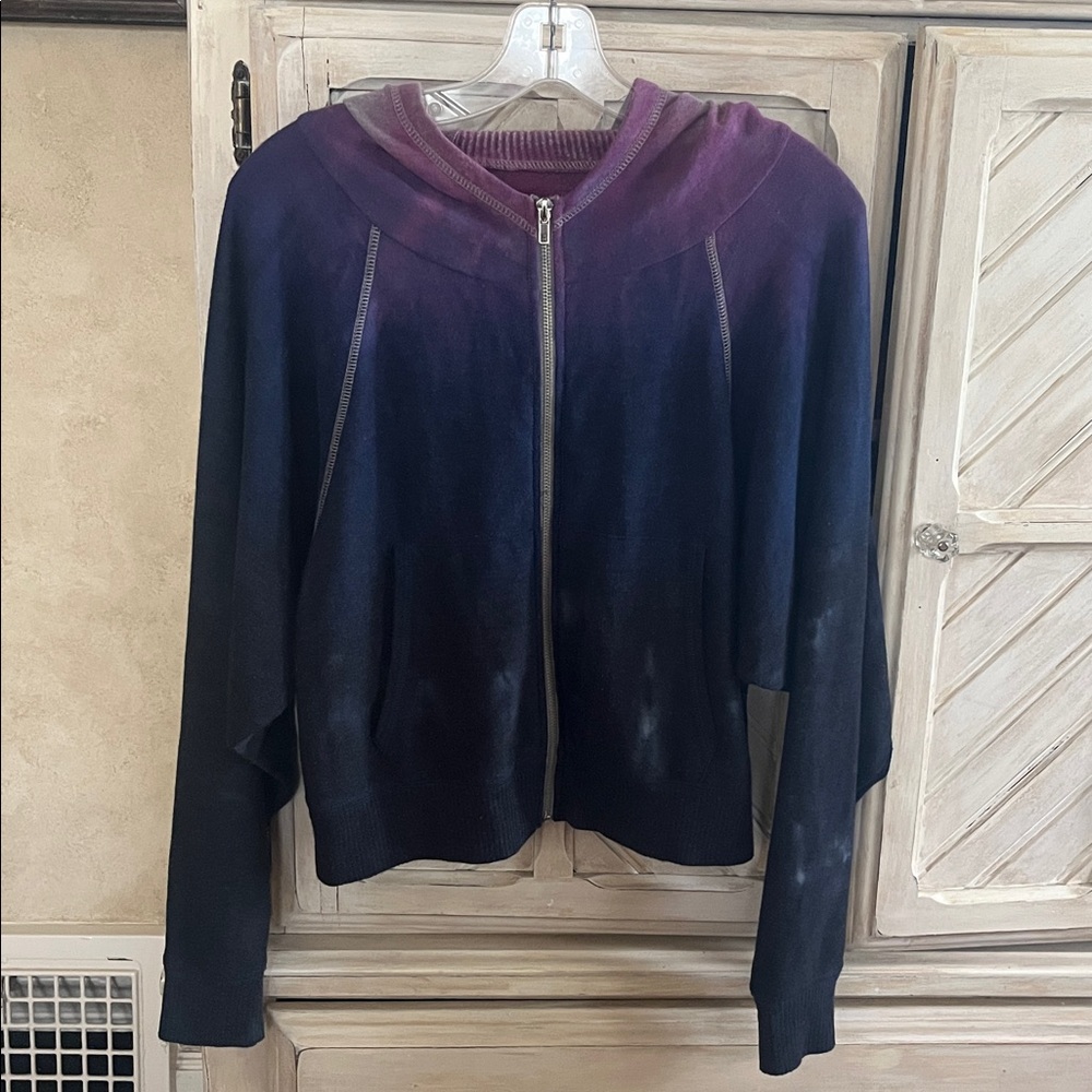 Evereve Tie Dye Hoodie Blue/Purple/Grey Size XS